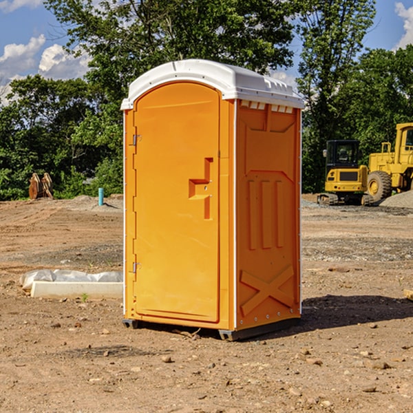 how often are the porta potties cleaned and serviced during a rental period in Thomson